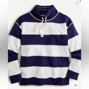 J. Crew Funnelneck striped sweatshirt in original cotton terry. Size: L. NWT